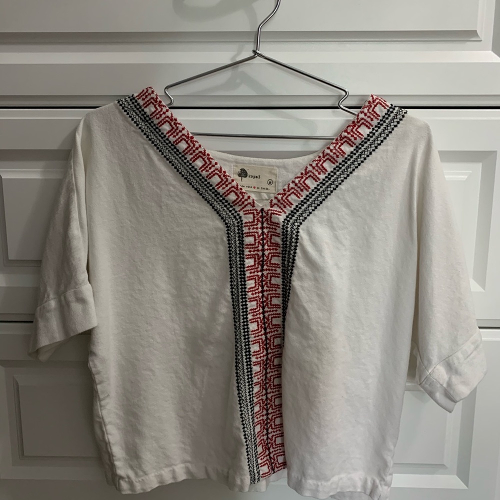 Embroidered cotton shirt.